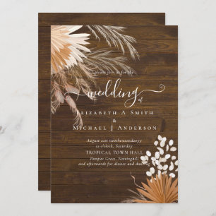 Carte Terracotta Pampas Mariage Tropical Grass