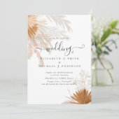 Carte Terracotta Pampas Mariage Tropical Grass (Debout devant)