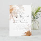 Carte Terracotta Pampas Mariage Tropical Grass (Debout devant)