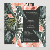 Carte Terracotta sauge vert feuillage tropical mariage (Devant / Derrière)