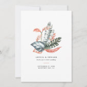 Carte Terracotta sauge vert feuillage tropical mariage (Devant)