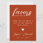 Carte Terracotta S'Il Vous Plaît Prendre Une Faveur Chic (Devant)