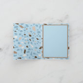 Carte Terrazzo Monogramme Bleu Tan Brown Salutation quot (Intérieur)