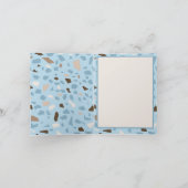 Carte Terrazzo Monogramme Bleu Tan Brown Salutation quot (Intérieur)