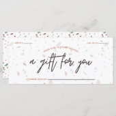 Carte Terrazzo & Signature Script Certificat cadeau (Devant / Derrière)