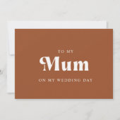 Carte Terre Cuite Rétro à ma mère le jour de mon mariage (Devant)