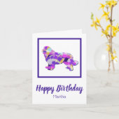 Carte Terre-Neuve Chien Silhouette Purple PY&B Anniversa (Fleur jaune)