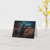 Carte Terre-Neuve Halloween (Fleur jaune)