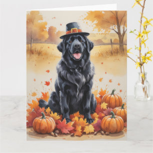 Carte Terre-Neuve Laisse L'Automne L'Art Thanksgiving