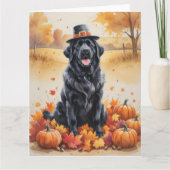 Carte Terre-Neuve Laisse L'Automne L'Art Thanksgiving (Devant)