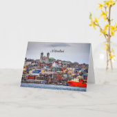 Carte Terre-Neuve, paysage urbain panoramique (Fleur jaune)