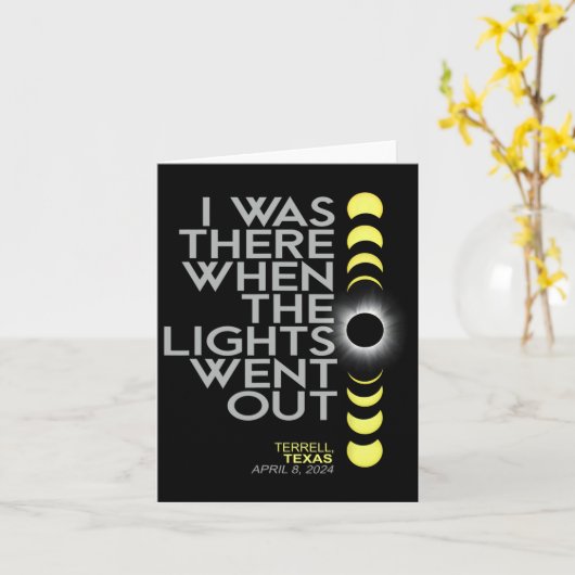 Carte Terrell Texas Total Solar Eclipse 2024 (Fleur jaune)