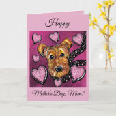 CARTE TERRIER AIREDALE (Fleur jaune)