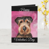 CARTE TERRIER AIREDALE       (Fleur jaune)