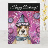 CARTE TERRIER AMÉRICAIN DU STAFFORDSHIRE (Fleur jaune)