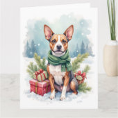 Carte Terrier Amstaff Aquarelle Rustique (Devant)