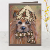 CARTE TERRIER AUSTRALIEN (Fleur jaune)
