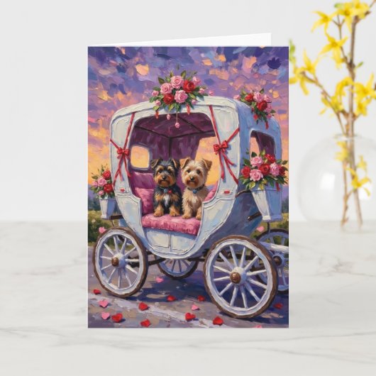 Carte Terrier Australien Saint-Valentin  (Fleur jaune)