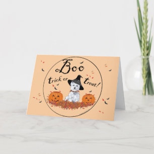 Carte Terrier blanc de West Highland Halloween