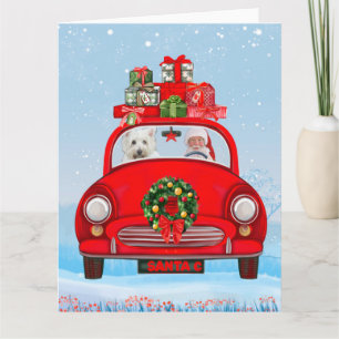 Carte Terrier blanc West Highland avec le Père Noël