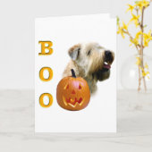 Carte Terrier blond comme les blés doucement enduit (Fleur jaune)