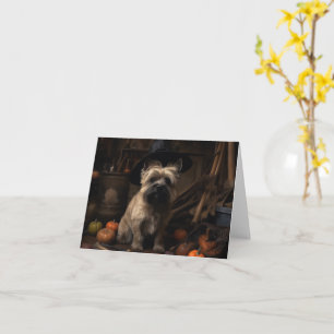 Carte Terrier Cairn Citrouilles Halloween Épouvantable
