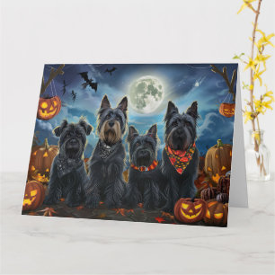 Carte Terrier Écossais Halloween Effrayant