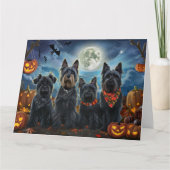 Carte Terrier Écossais Halloween Effrayant (Devant)