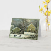 Carte Térrier Écossais Hiver à l'Ancienne (Fleur jaune)