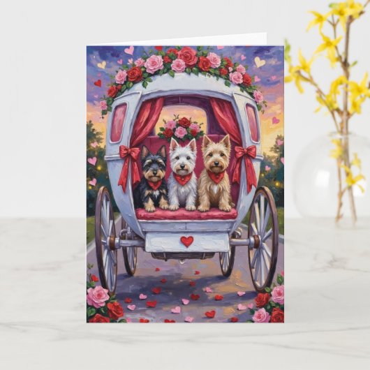 Carte Terrier Écossais Saint-Valentin  (Fleur jaune)