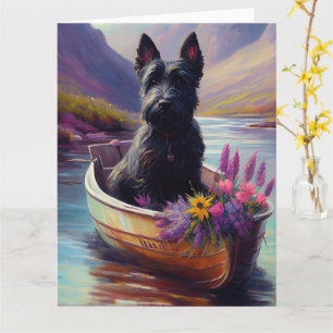 Carte Terrier Écossais sur une pagaie : Une aventure pit