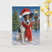 Carte Terrier Fox Lisse Vacances (Fleur jaune)
