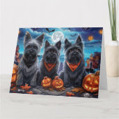 Carte Terrier Skye Halloween Effrayant (Devant)