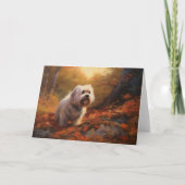 Carte Terrier tibétain à l'automne Feuilles automne Insp (Devant)