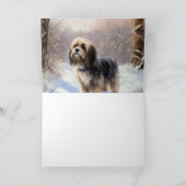 Carte Terrier Tibétain Laissons Il Neige Noël (Intérieur)