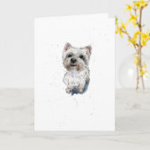 Carte Terrier West Highland Westie Chien mignon Annivers (Fleur jaune)