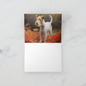 Carte Terrier Wirefox dans les feuilles d'automne chute (Intérieur)