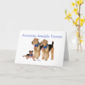 Carte Térriers Airedale Drapeau Américain (Fleur jaune)
