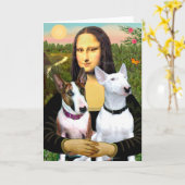 Carte Terriers Bull (Deux) - Mona Lisa (Fleur jaune)