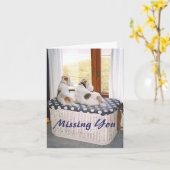 Carte Terriers de Fox à deux fils dans la fenêtre (Fleur jaune)