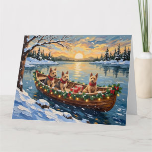 Carte Tervueren Fox Terrier Noël Bateau Fêtes
