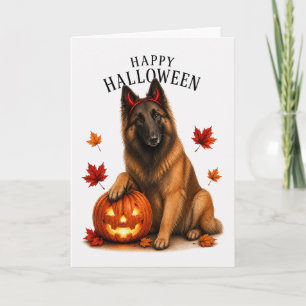 Carte Tervuren belge chien diable d'Halloween