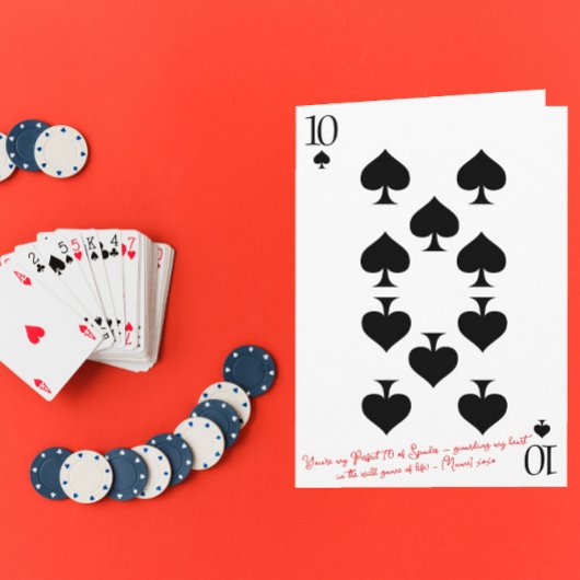 Carte T'es mon dix parfait 10 de pique valentin