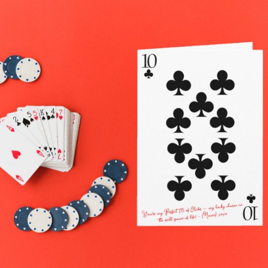 Carte T'es mon dix parfait Valentin du 10 de trèfle