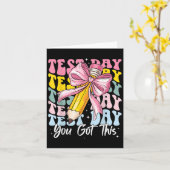 Carte Test Day Rock The Test Motivational Teacher You Go (Fleur jaune)