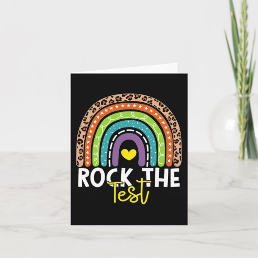 Carte Test Day Rock The Test Rainbow Teacher Test Day (Devant)