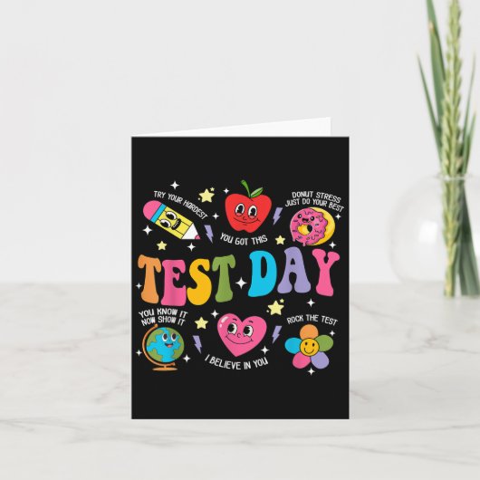Carte Test Day Rock The Test Testing Day Motivational Te (Devant)