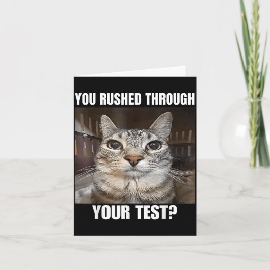 Carte Test précipité Chat Drôle Jour d'examen Professeur (Devant)