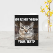 Carte Test précipité Chat Drôle Jour d'examen Professeur (Fleur jaune)