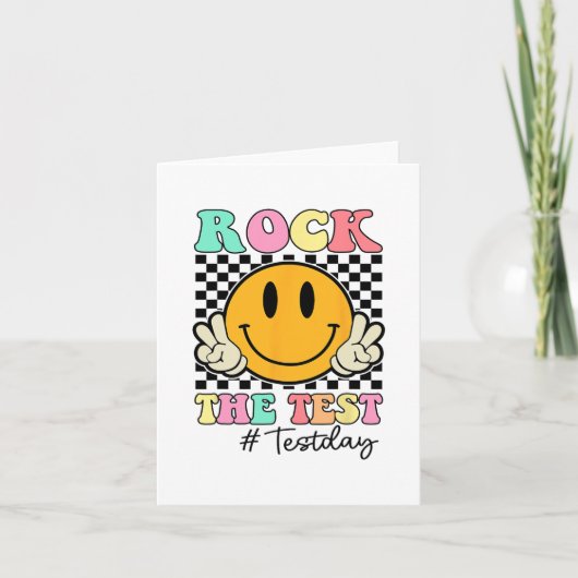 Carte Test Retro Smile Enseignant Enfants Test Jour (Devant)
